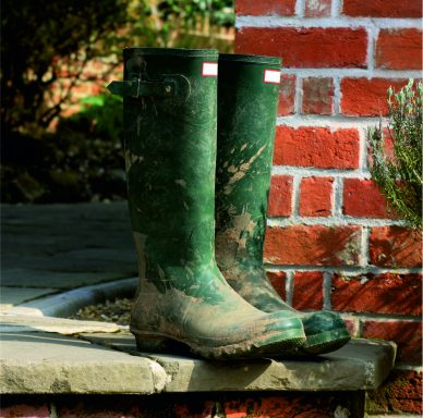 Dirty wellington boots