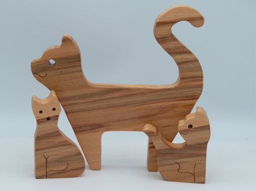 Cat Family wooden play puzzle