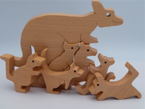 Kangaroo wooden play puzzle